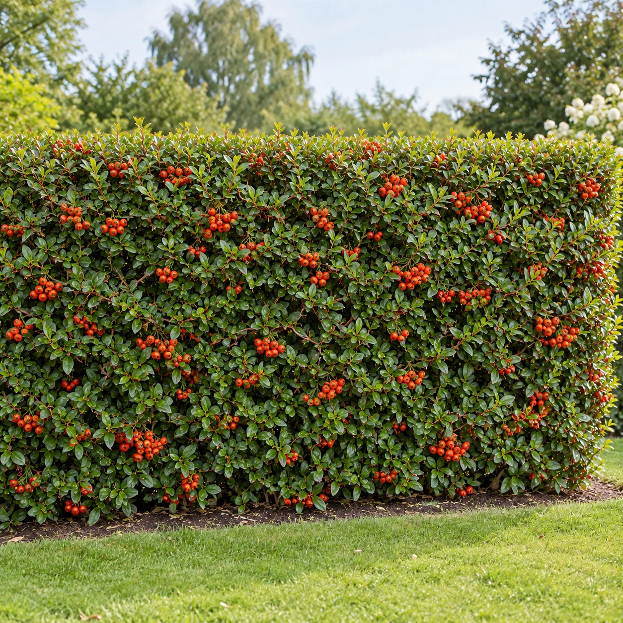 Pyracantha / piracantă – exemplu de gard viu
